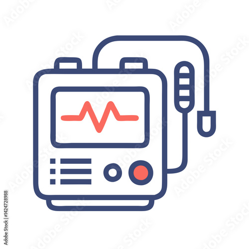 Automated External Defibrillator (AED) Illustration on Black Background