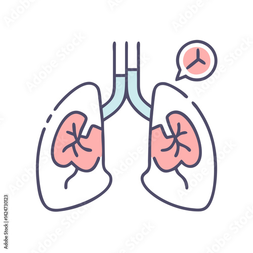 Iconographic illustration of Human Lungs and Pulmonary Illness