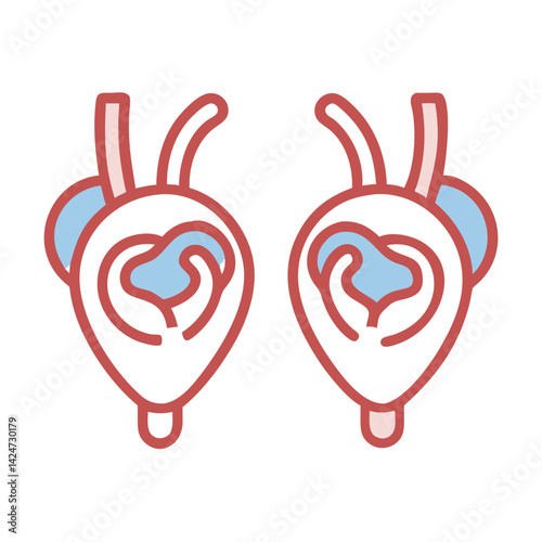 Kidney Icon Illustration Medical Science Renal Organs