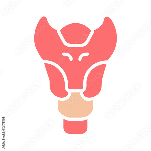 Human thyroid gland anatomy concept, medical illustration vector