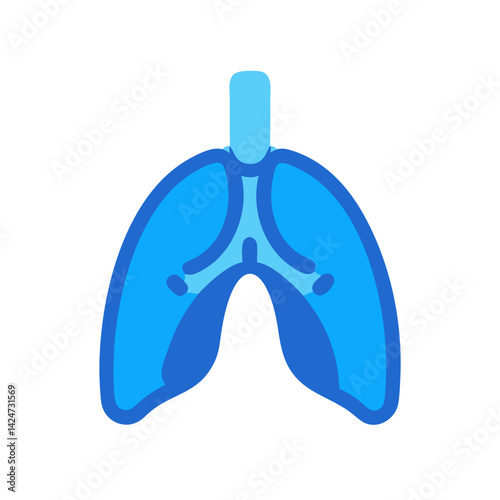 Illustration of Human Lungs on Black Background, Health concept