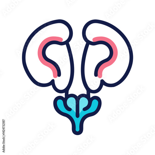 Photos Colorful stylized thalamus and hypothalamus icon on black background