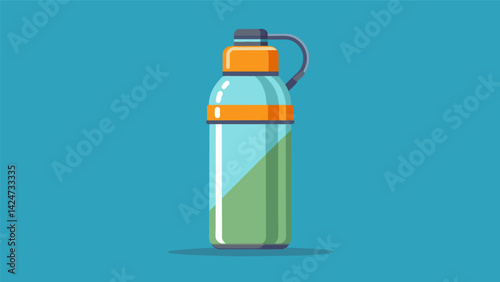 A sy and ecofriendly water bottle with a builtin handle for carrying on walks or trips with your pet.. Vector illustration