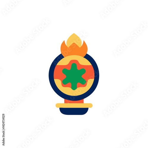 Colorful mana orb icon representing magical resources and abilities in gaming on a white background