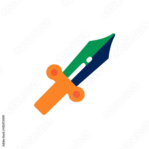 Vibrant sword icon representing weaponry and fantasy elements in gaming visuals