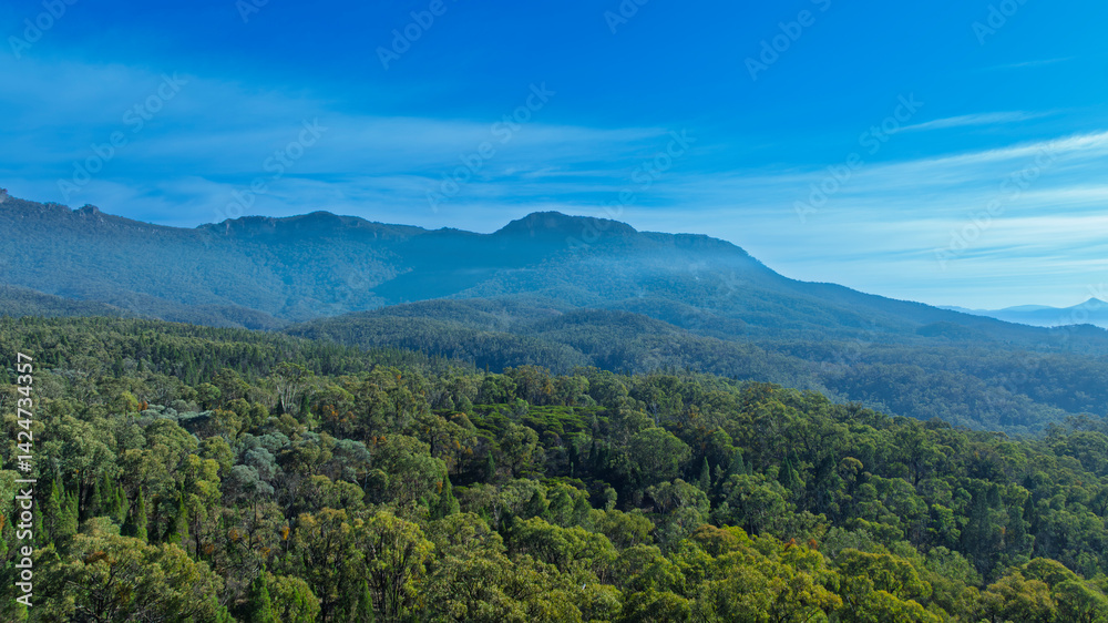 Drone aerial photograph of segments of the widest canyon in the World being the Capertee Valley in the Central Tablelands in NSW, Australia. Drone aerial photograph of segments of the widest canyon in the World being the Capertee Valley in the Central Tablelands in NSW, Australia.