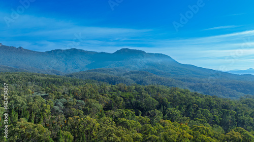 Drone aerial photograph of segments of the widest canyon in the World being the Capertee Valley in the Central Tablelands in NSW, Australia.