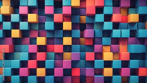 Colorful abstract cubes pattern created by ai
