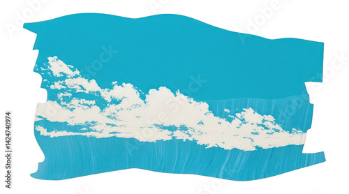 Obraz na płótnie PNG Blue sky paper cut painting art illustration. w salonie