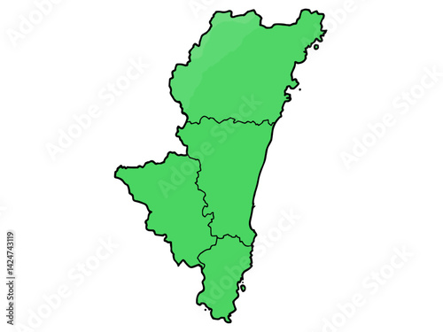 少しゆるい宮崎県地図 地域分け 九州 西日本