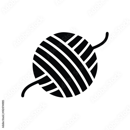 Yarn Silhouette Vector Icon – Minimal and Clean Style
