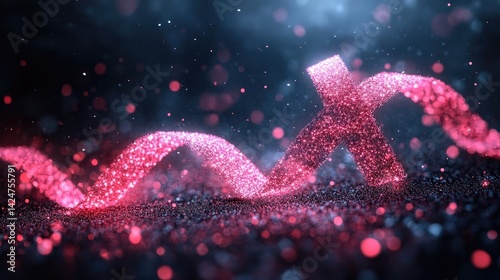 World Cancer Day concept poster with flying particles.