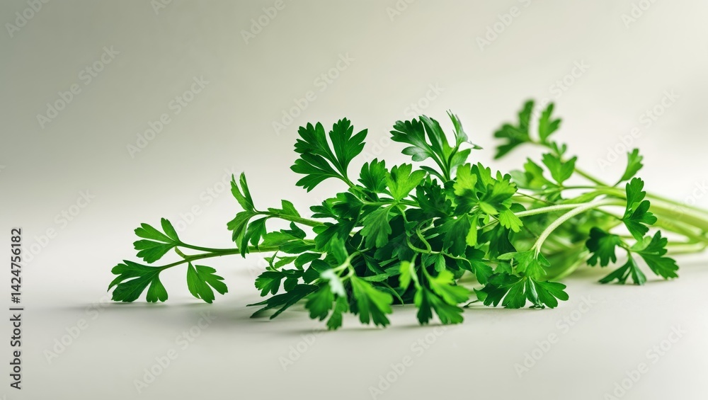 Watercolor parsley sprigs creating a fresh culinary design Watercolor parsley sprigs creating a fresh culinary design