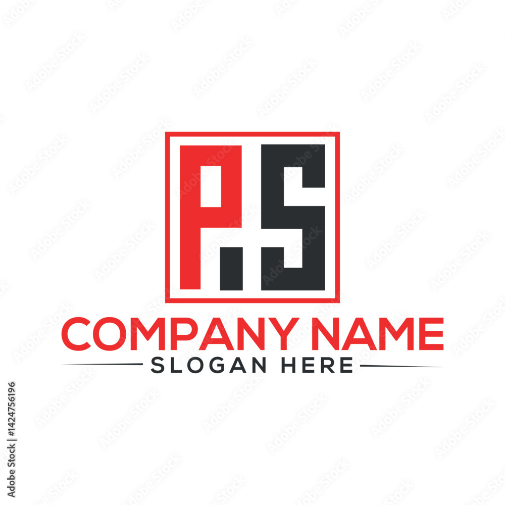  ps Letter modern Logo Design Vector. Minimal ps logo template background in illustrator