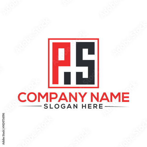  ps Letter modern Logo Design Vector. Minimal ps logo template background in illustrator