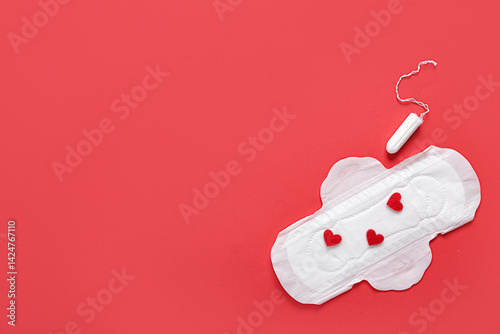 Menstrual pad with hearts a...
