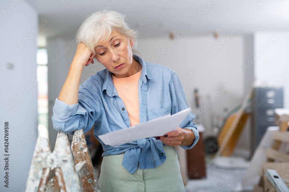 Elderly woman owner is shocked by the estimate for the renovation of the cottage