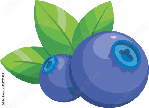 A vibrant vector art illustration of delicious bilberries, showcasing rich colors and juicy details perfect for food, nature, or botanical themes.