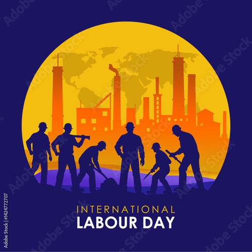 Happy labor day. international labor day. labor day and may day celebration design.