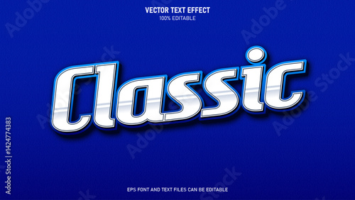 Classic 3d text style modern editable text effect