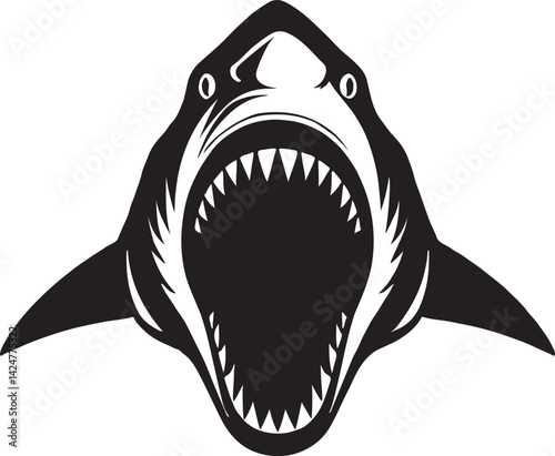 Great white shark vector silhouette