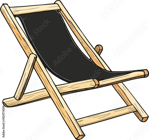 Beach Chair Vector Illustration on Transparent Background