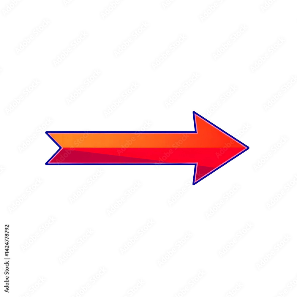 Directional Path: A vibrant orange and red arrow pointing towards the right, symbolizing progress and direction in a minimalistic style. Directional Path: A vibrant orange and red arrow pointing towards the right, symbolizing progress and direction in a minimalistic style.