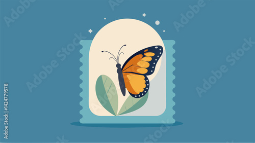 One stamp shows a butterfly emerging from a co representing the transformative process that the individual has undergone through their therapy..