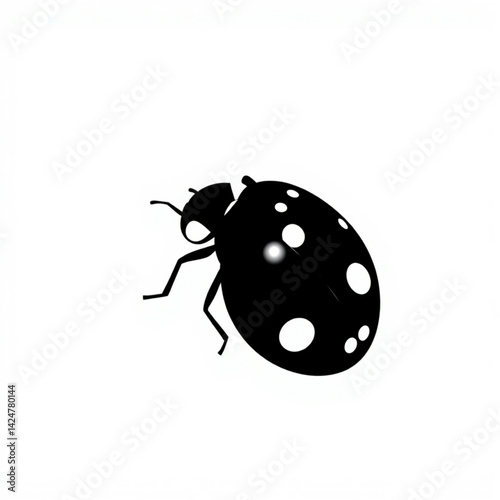 Silhouette of a ladybug with spots create with generative ai