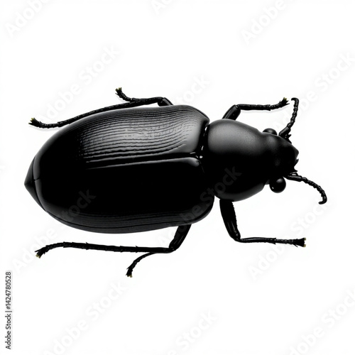 Close up of a black beetle insect create with generative ai