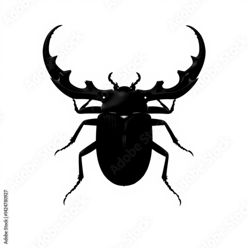 Illustration of a stag beetle insect create with generative ai