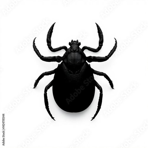 Isolated black tick on white surface create with generative ai