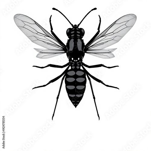 Detailed illustration of a wasp insect create with generative ai