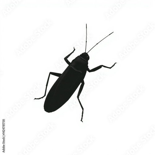 Silhouette of a beetle on white space create with generative ai