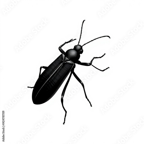 Detailed close up of a black beetle create with generative ai