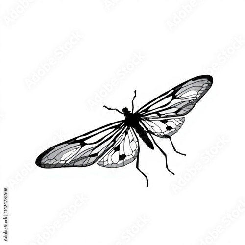 Detailed drawing of a moth insect create with generative ai