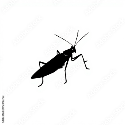 Silhouette of a grasshopper insect create with generative ai