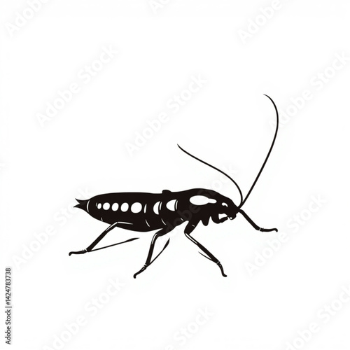 Silhouette of a cockroach insect art create with generative ai