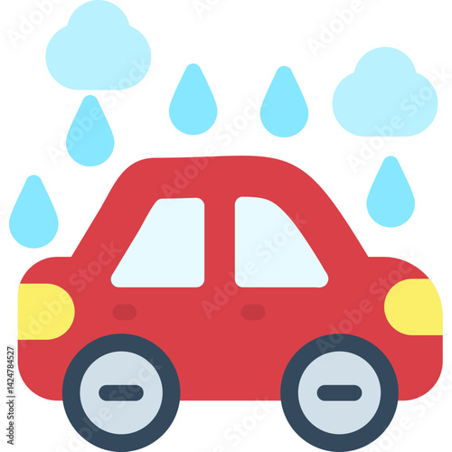 Water droplets on a car Flat Icon
