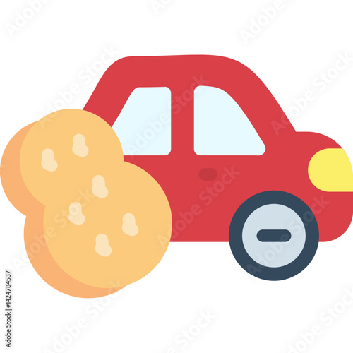 Car with a sponge Flat Icon