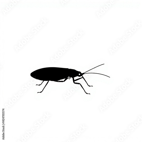 Silhouette of a cockroach insect art create with generative ai