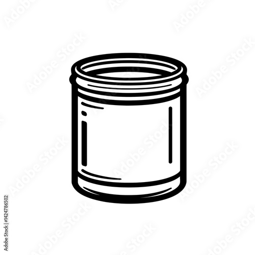 Minimalist line art of a paint can showcasing simple design and functionality in artistic expression