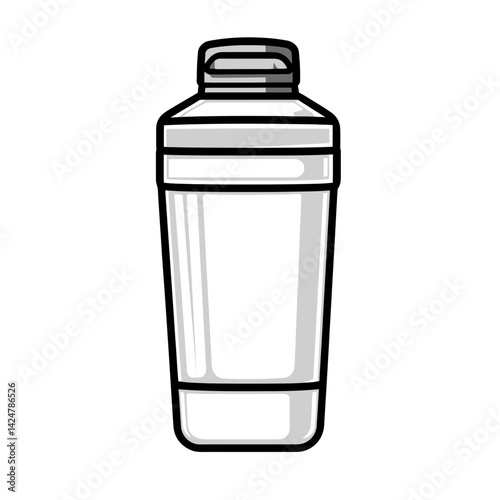 Minimalist single line icon of a protein shaker for fitness enthusiasts and health-conscious individuals