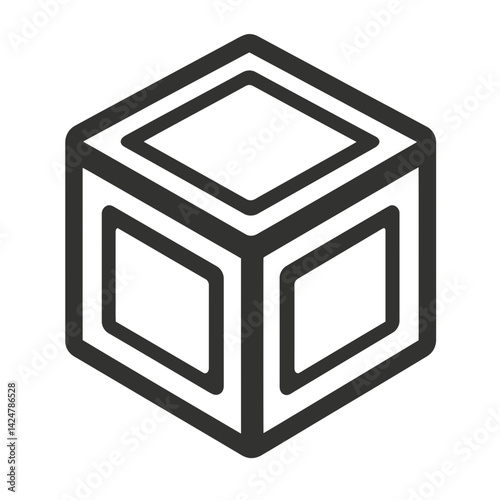 Box outlined design for fitness training and exercise routines in a minimalist style