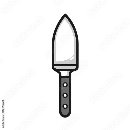 Putty knife minimalist design featuring a sleek single line icon for crafting and repair projects