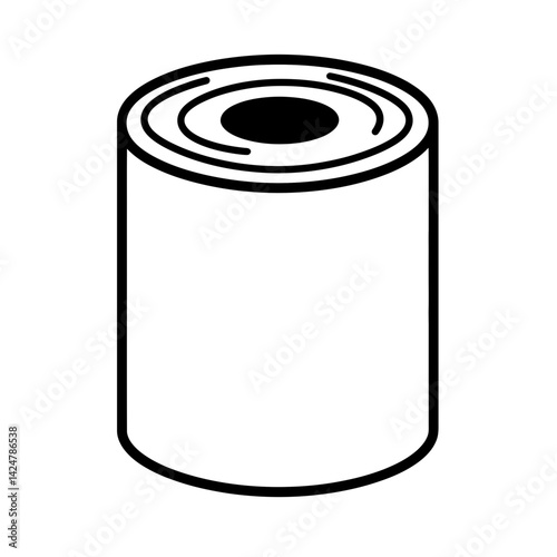 Minimalist paper towel roll icon representing a simple household cleaning tool for everyday use and convenience