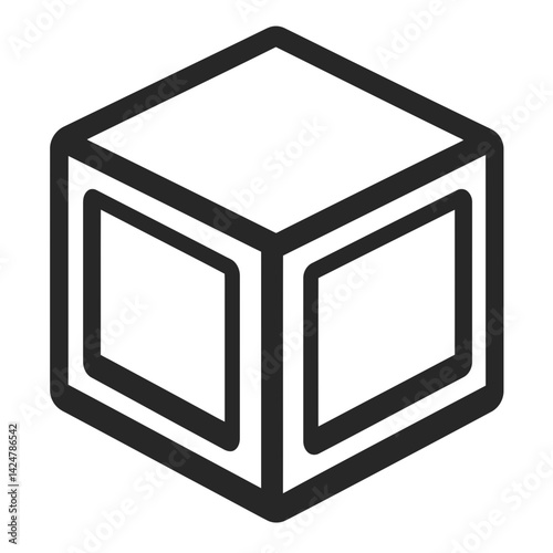 Minimalist outline of a plyo box designed for fitness training and daily workout routines