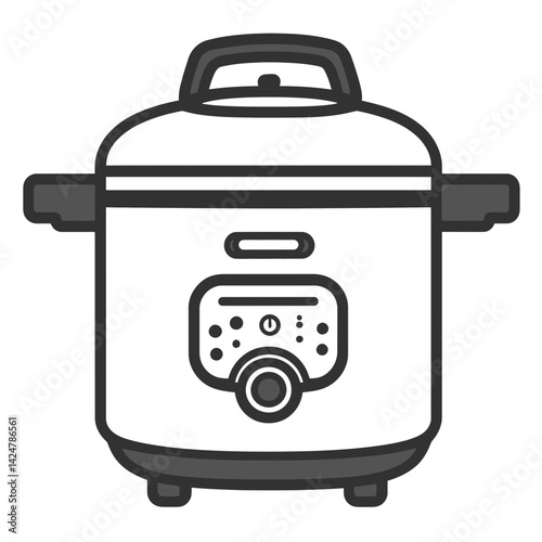Simple and elegant rice cooker design in minimalist style showcasing functional kitchen appliance art