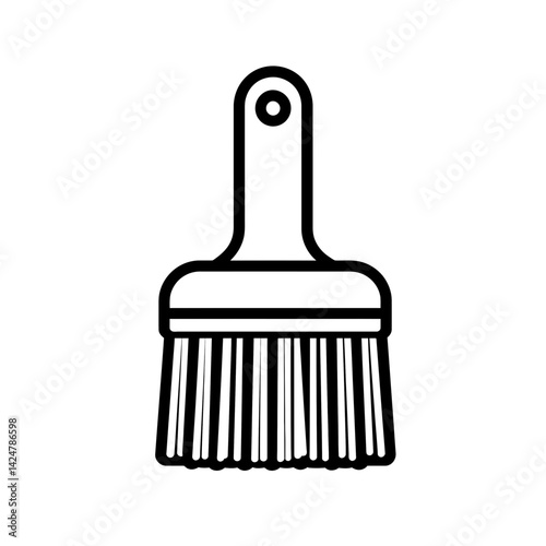 Minimalist scrub brush icon depicted with clean lines for modern design applications, perfect for cleaning or household themes