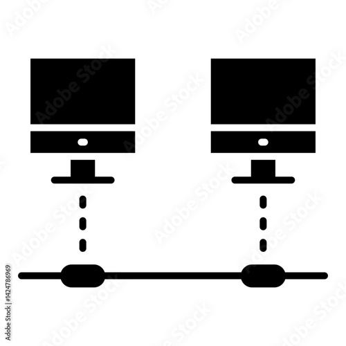 Computer Network icon in glyph style. Computer Network icon in glyph style. An icon of computers connected in a network
